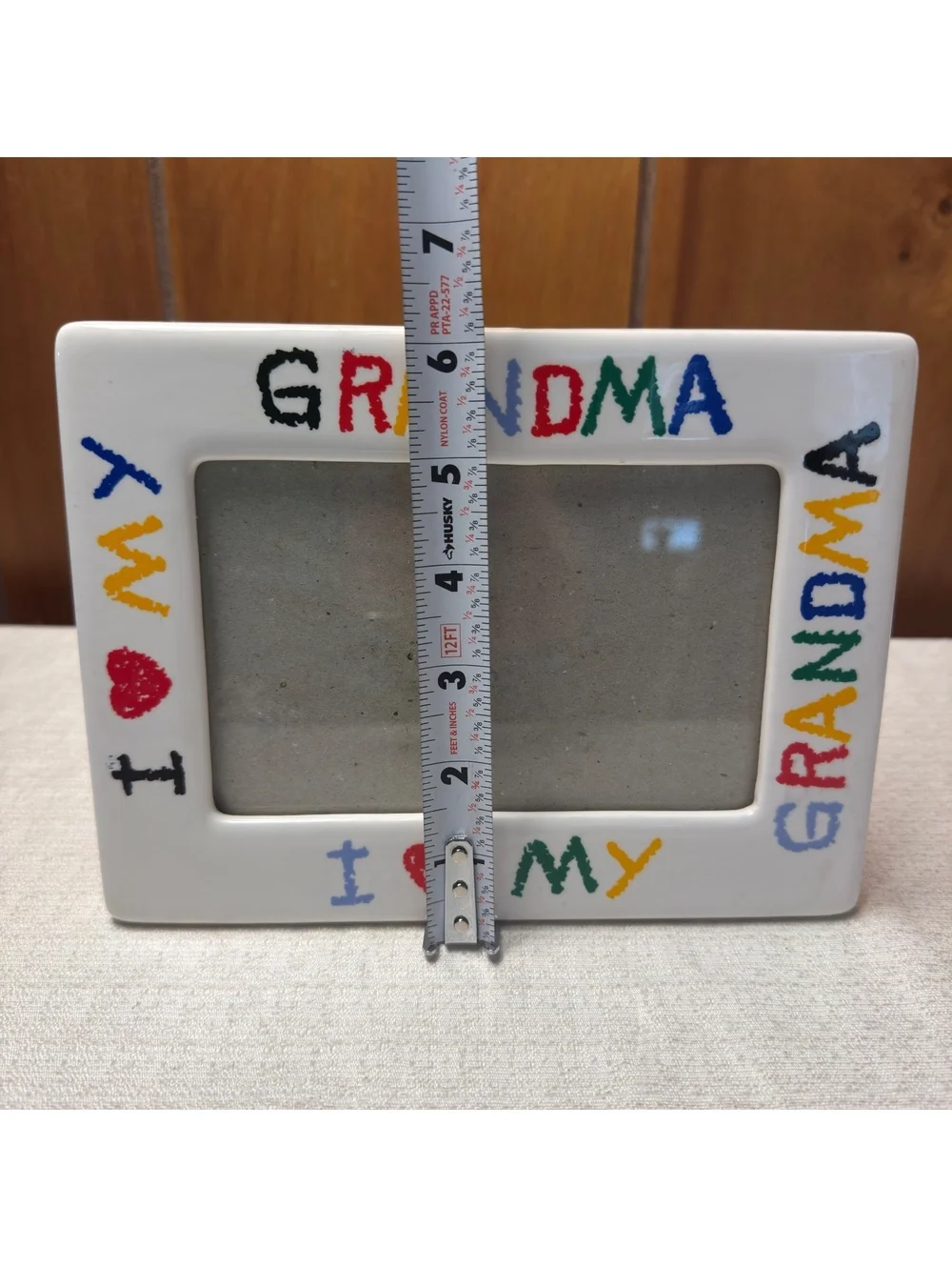 Vintage Ceramic Grandma Picture Frame 4x6 Colorful I Love My Grandma Photo Frame
